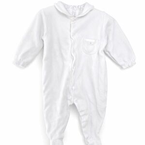 Bonpoint Soft White Baby Footie